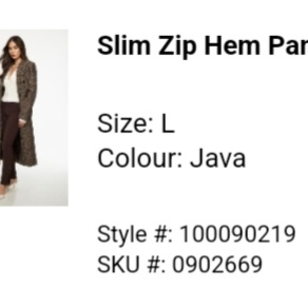Brown Cropped Slim Fit Pants with Zip Hem